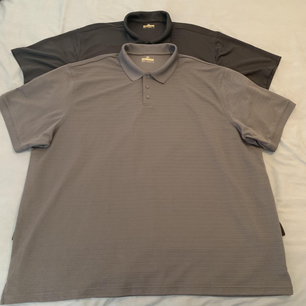 Outdoor‎ Life Polo Shirt Mens 3XL Gray Black Lot of 2 Short Sleeve Performance